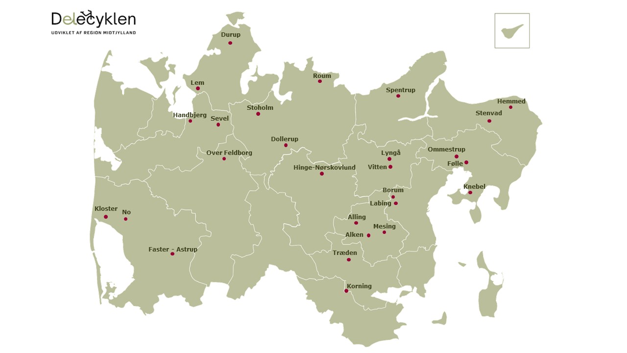 Kort over deltagere i Delecyklen 2024.